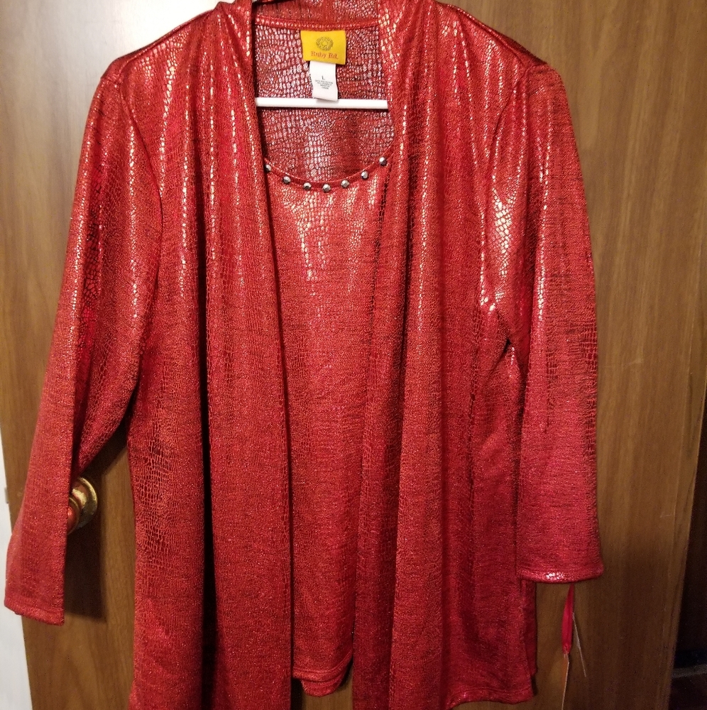 Red long sleeve top